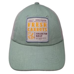 Scalpers Baseball Cap Green One Size Mesh Back Fresh Carrots Patch Strapback Hat